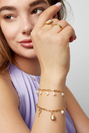Bracelet lien avec perles - argent h5 Image4
